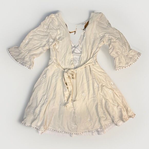 Lulus In the Meadow White Embroidered Backless Mini Dress Size Small - Picture 4 of 10